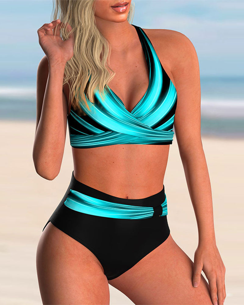 Liliana - Bikini set s křížovým výstřihem a potiskem