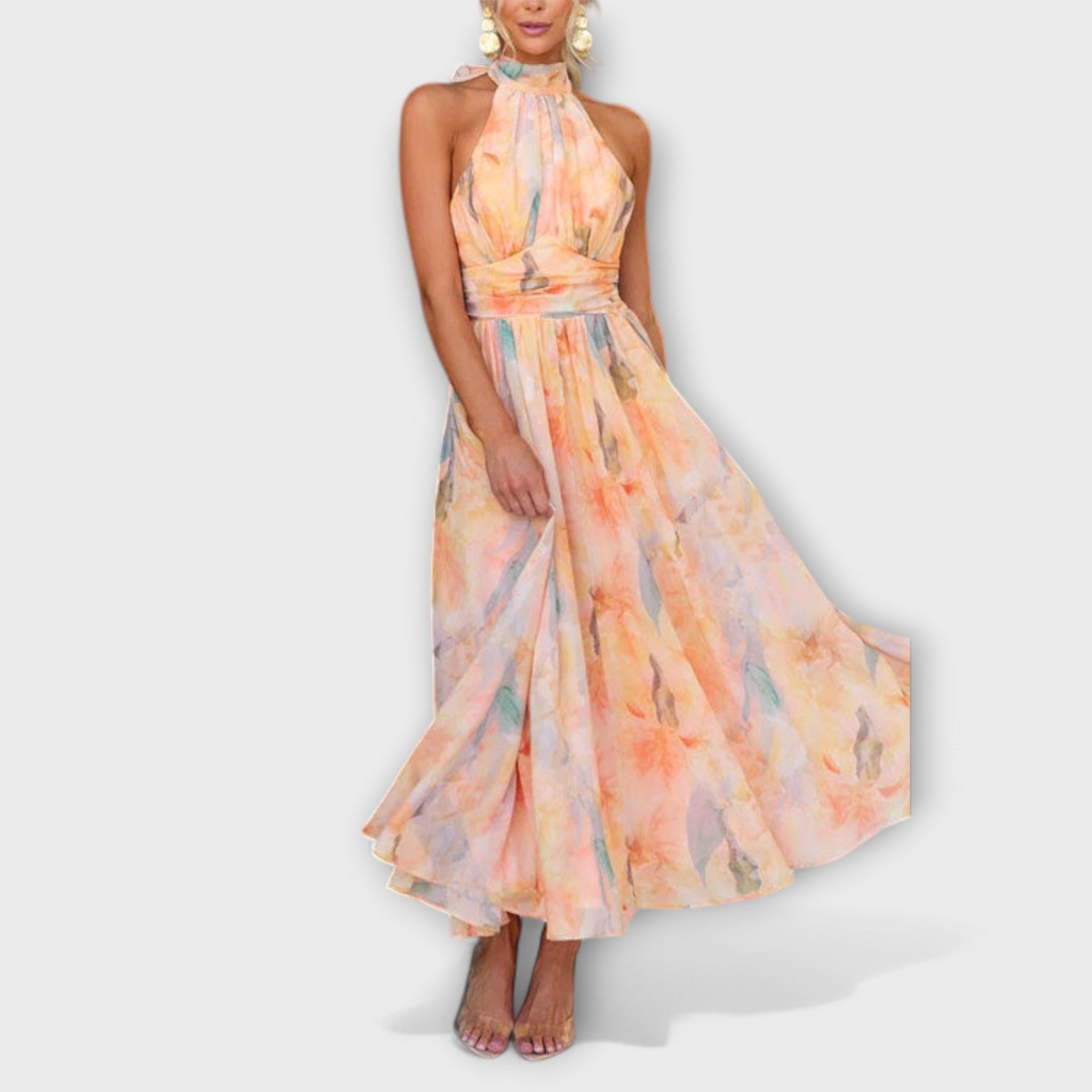 Juliette™ | Pastelové midi šaty s halter výstřihem