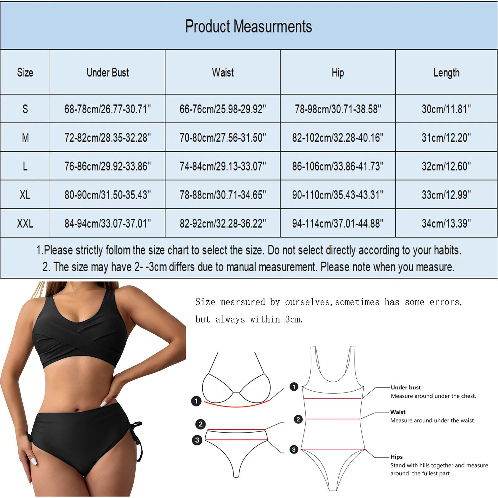 Isla – Křížené sportovní bikiny s vysokým pasem