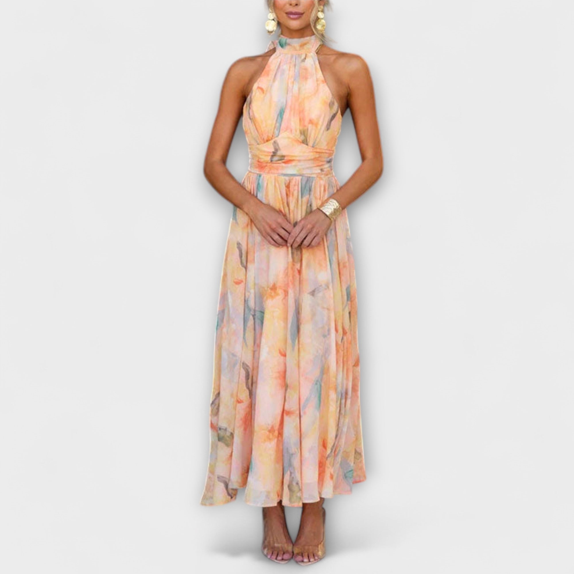 Juliette™ | Pastelové midi šaty s halter výstřihem